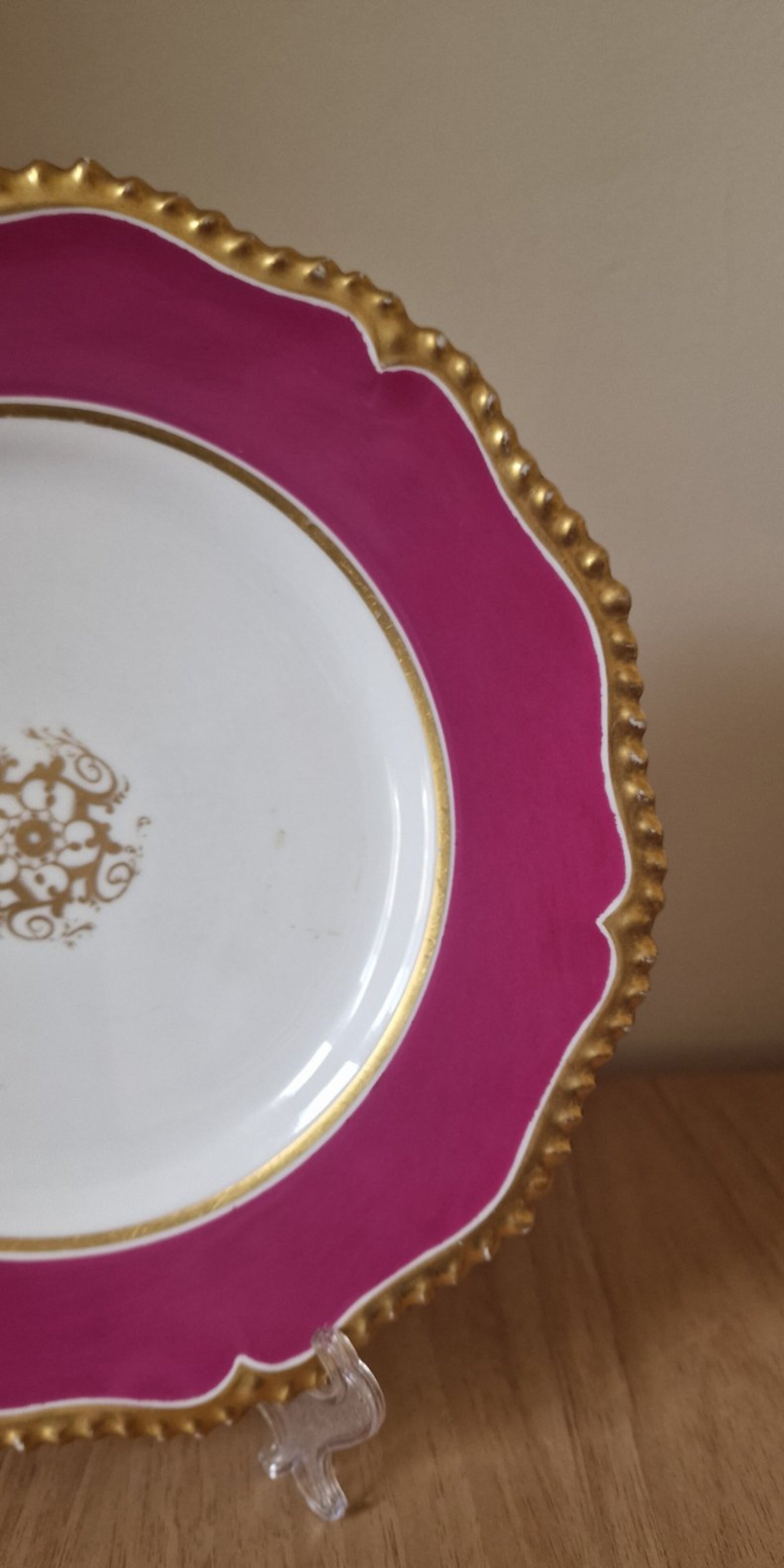 Rare Worcester Cabinet Plate Worcester mark 1862 Impressed by Royal Porcelain Works Handpainted - Image 2